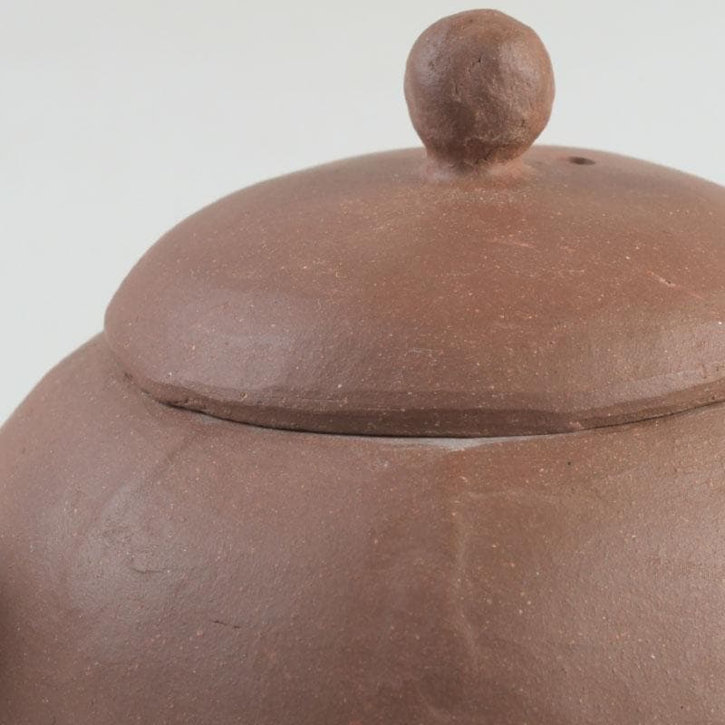 煎茶道具　常滑焼　三代山田陶山製　紫砂　朱泥　急須　共布共箱　V　9568