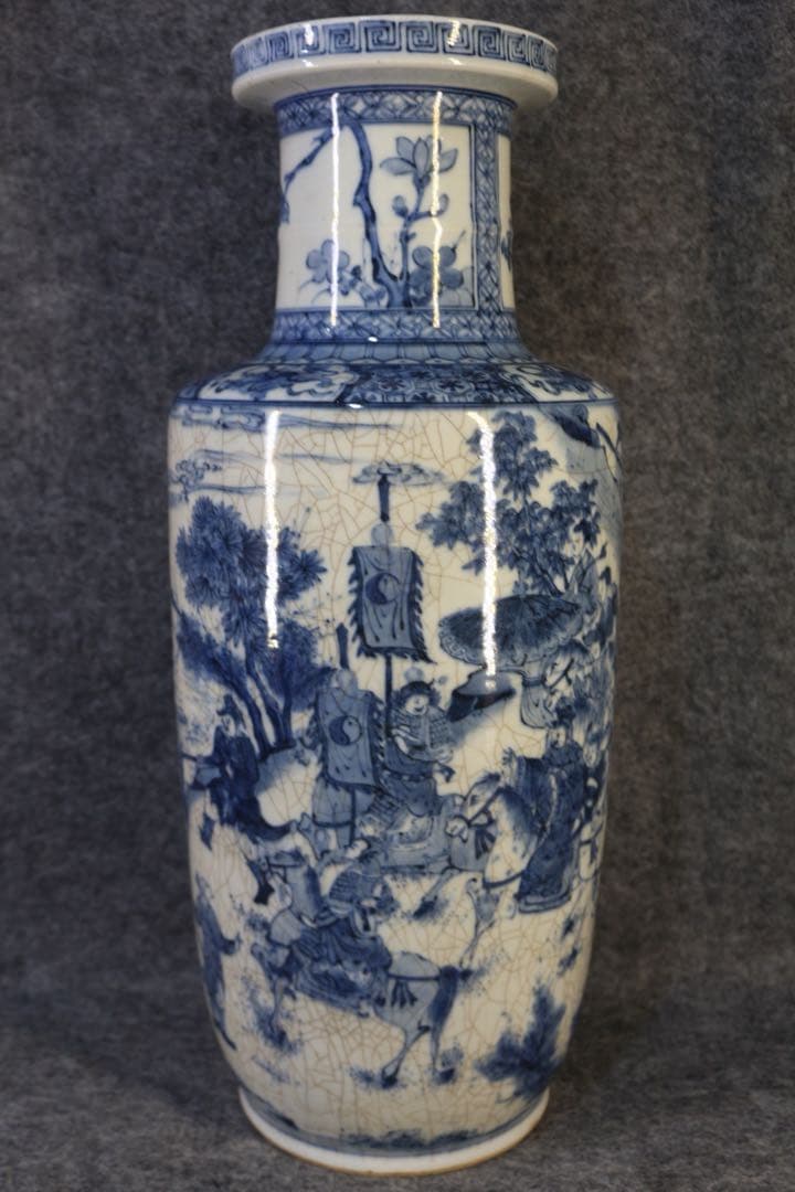 旧家蔵出　清国時代　大型 康熙青花瓷 逸品　陶器　置物