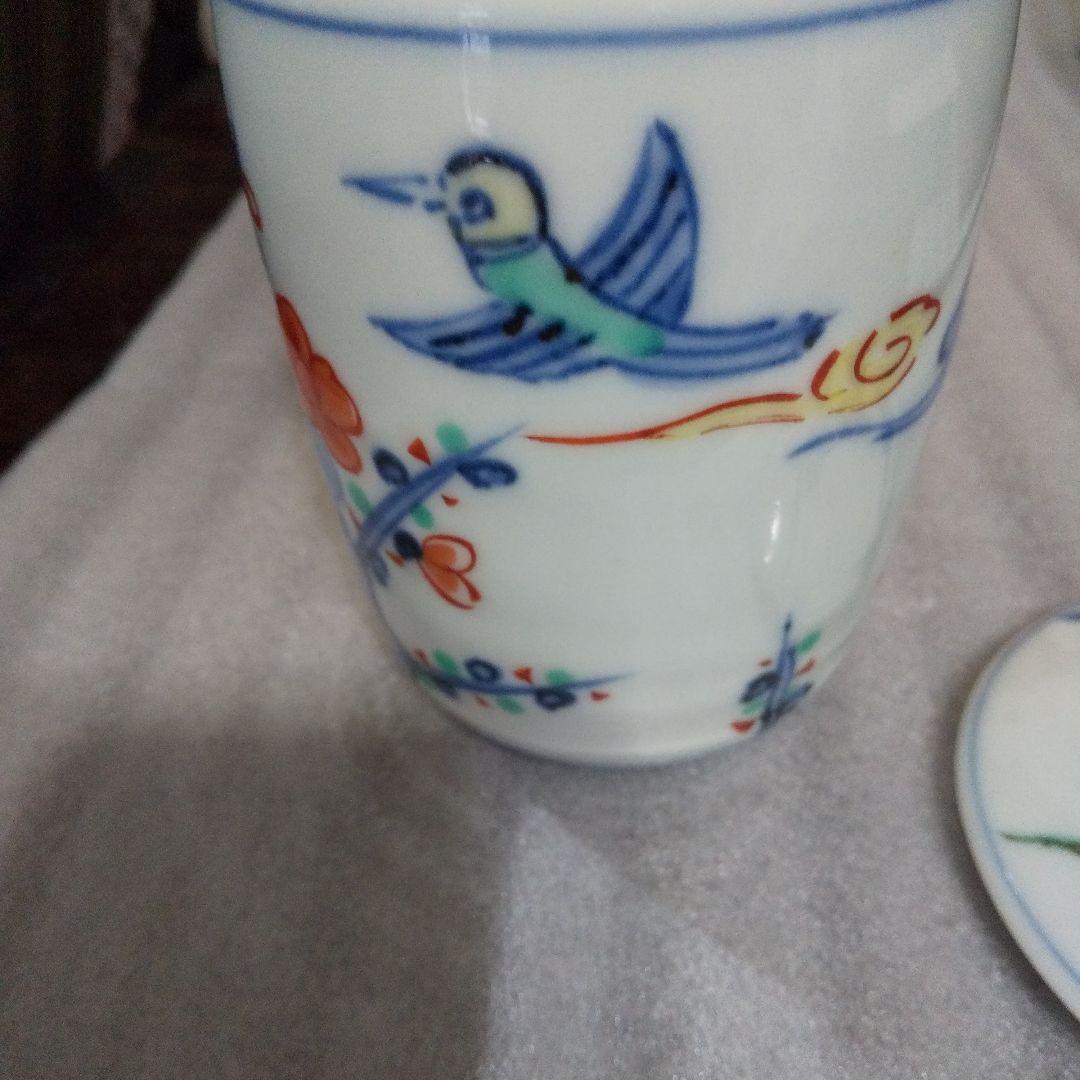 お値下げ中　人間国宝　加藤卓男 　極上　天啓赤絵　湯呑　共箱 しおり