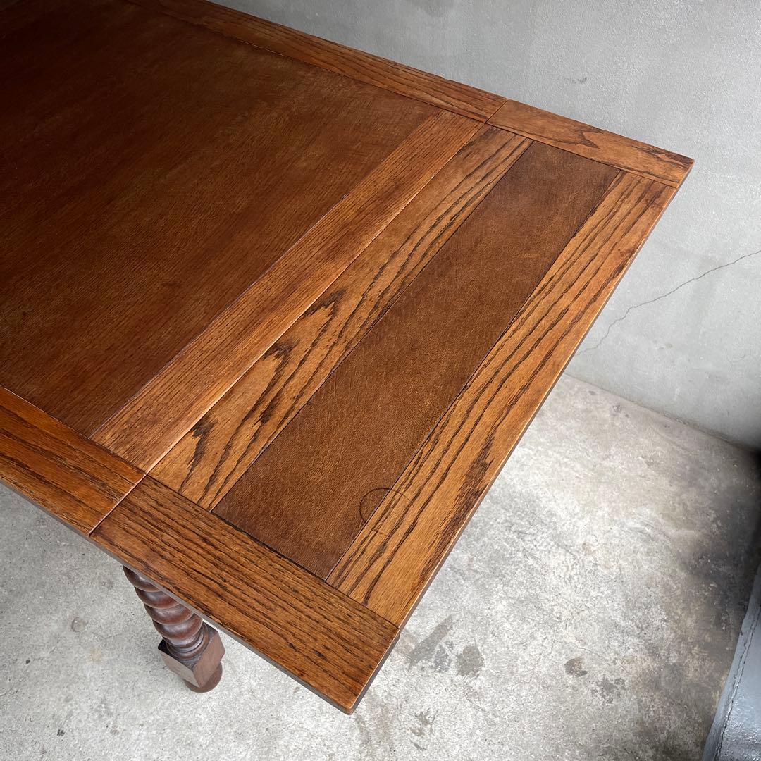 イギリス　アンティーク家具 ドローリーフテーブル 拡張テーブル　オーク