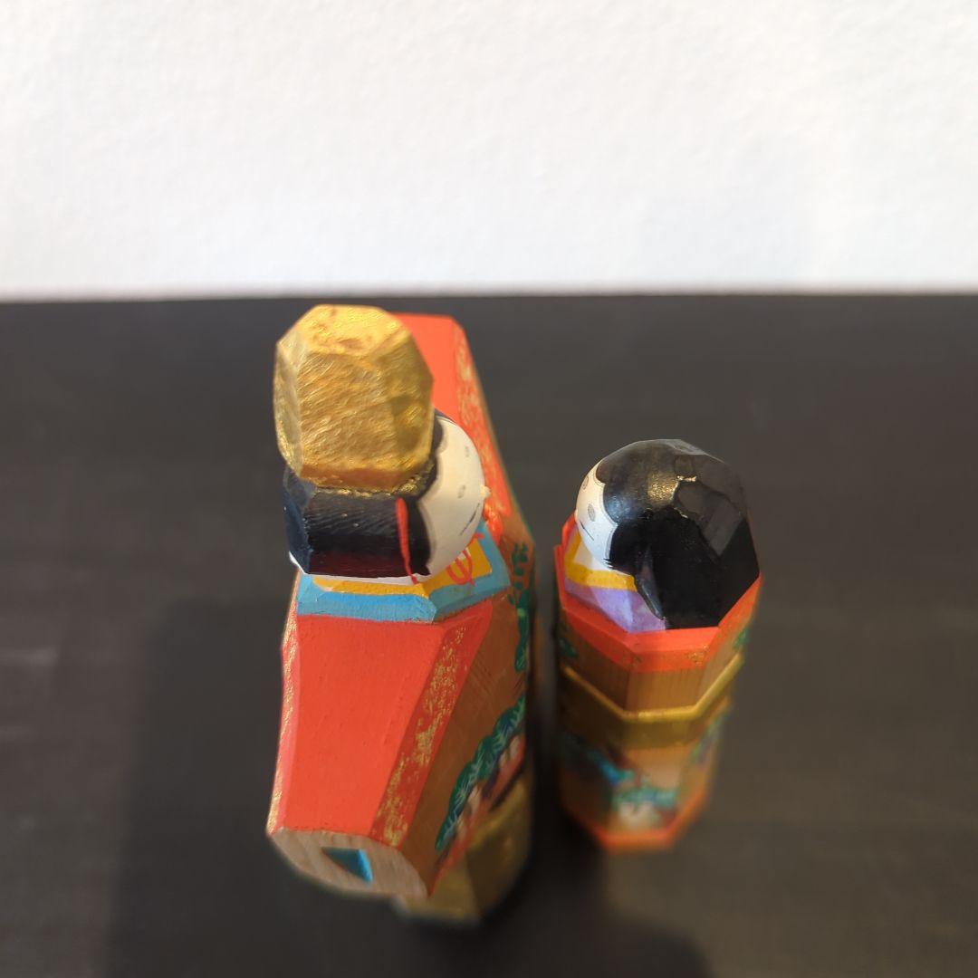 南都　松鳳作　一刀彫　雛　立雛