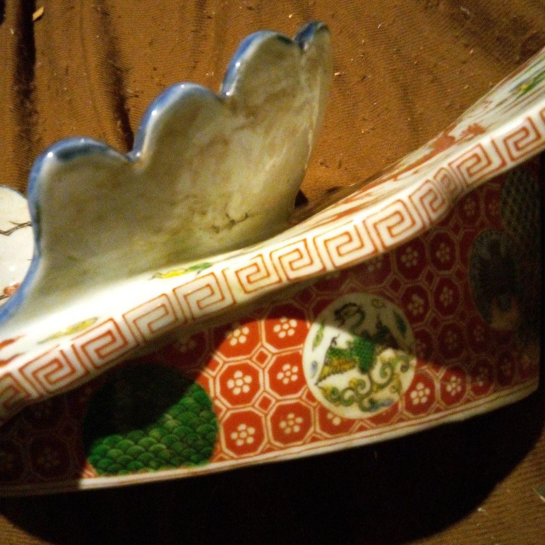 中国陶磁器　明万歴　枕