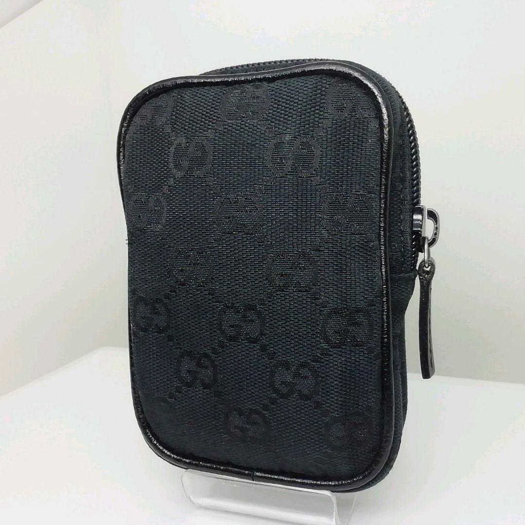 GUCCI　グッチ　キャンバス ブラック シガレットケースポーチ　タバコ入れ