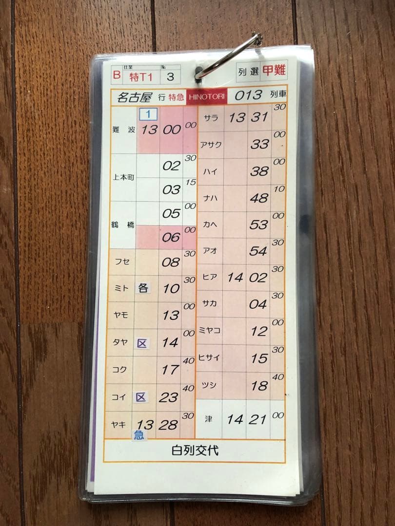 近鉄電車　スタフ　運転時刻表