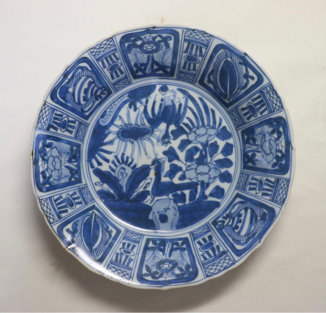 中国　明時代　染付鉢　芙蓉手　送料込み0516