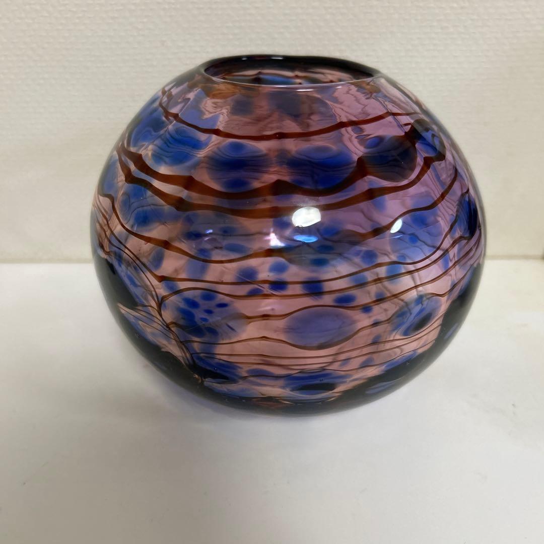 作家　ガラス作家　花瓶　吹きガラス　　フラワーベース