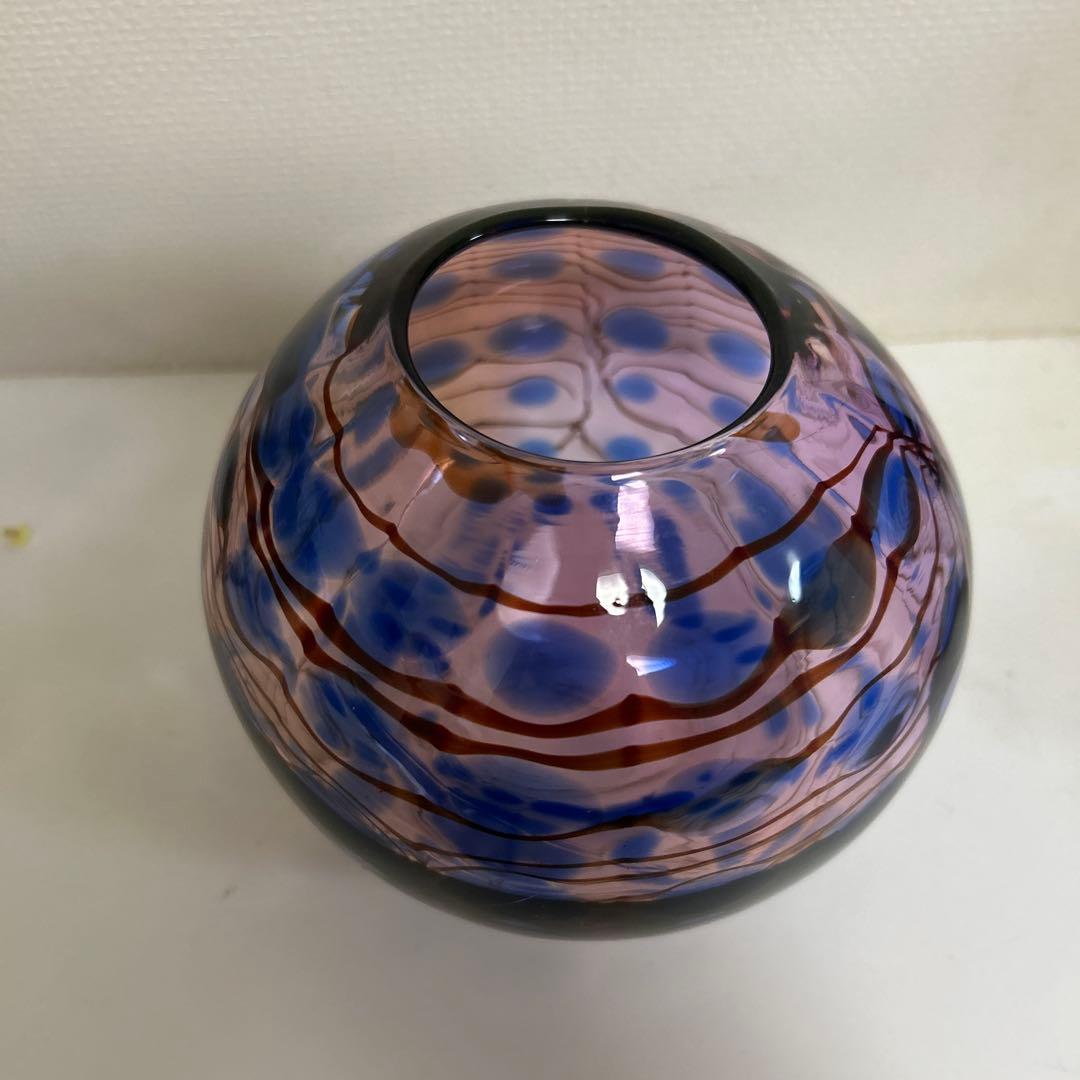 作家　ガラス作家　花瓶　吹きガラス　　フラワーベース