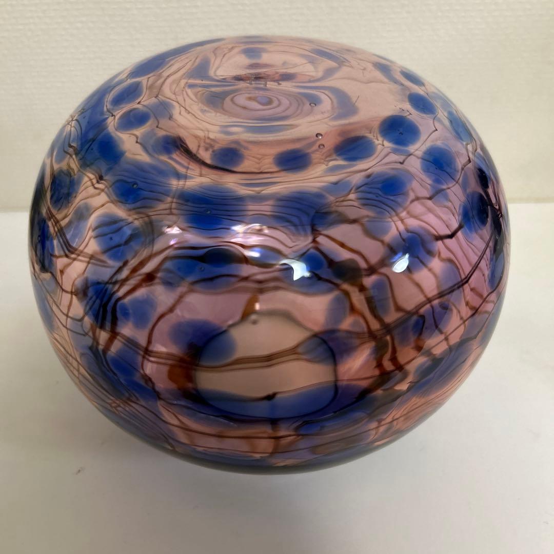 作家　ガラス作家　花瓶　吹きガラス　　フラワーベース