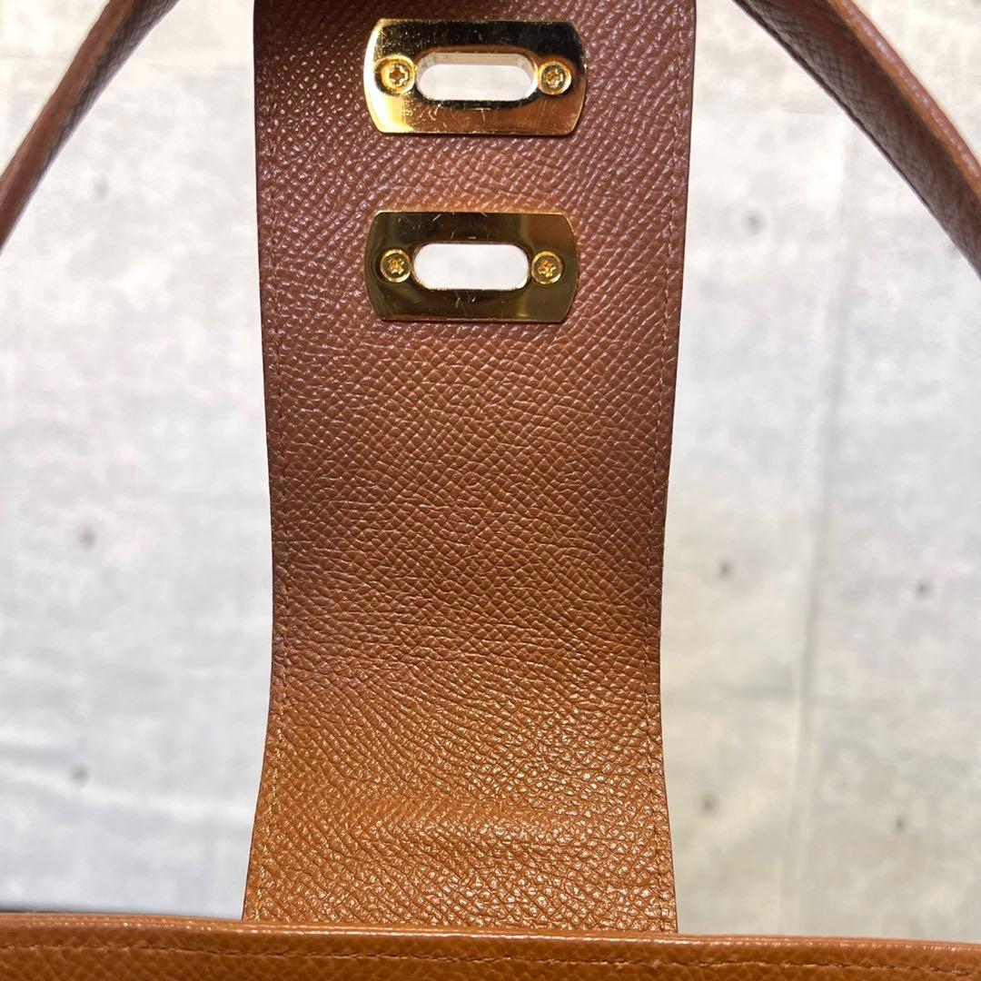 未使用級 WAKO 銀座和光 レザー キャメルブラウン ゴールド金具ハンドバッグ