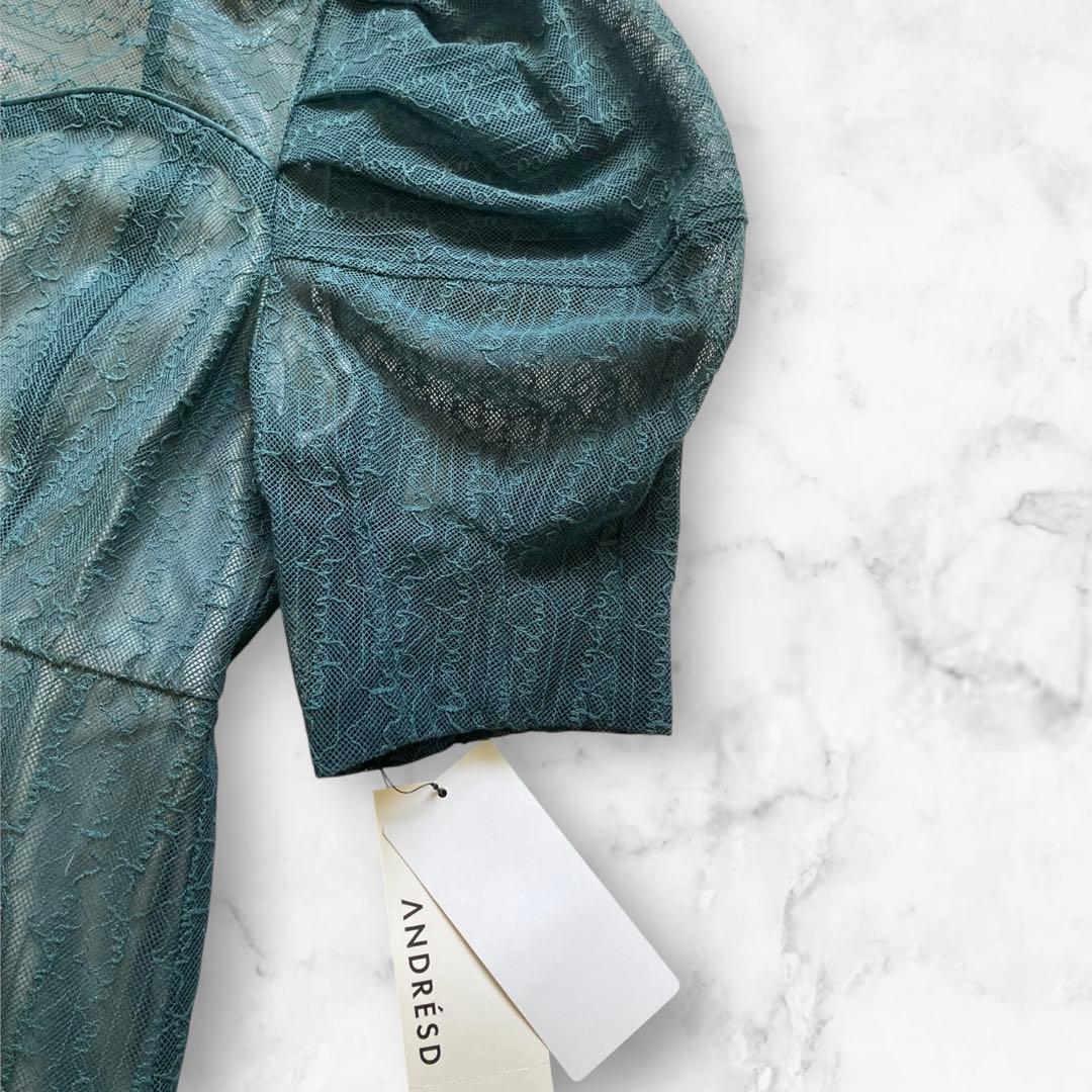 【新品】 アンドレスド　レタリングレースドレス 結婚式 パーティー　グリーン