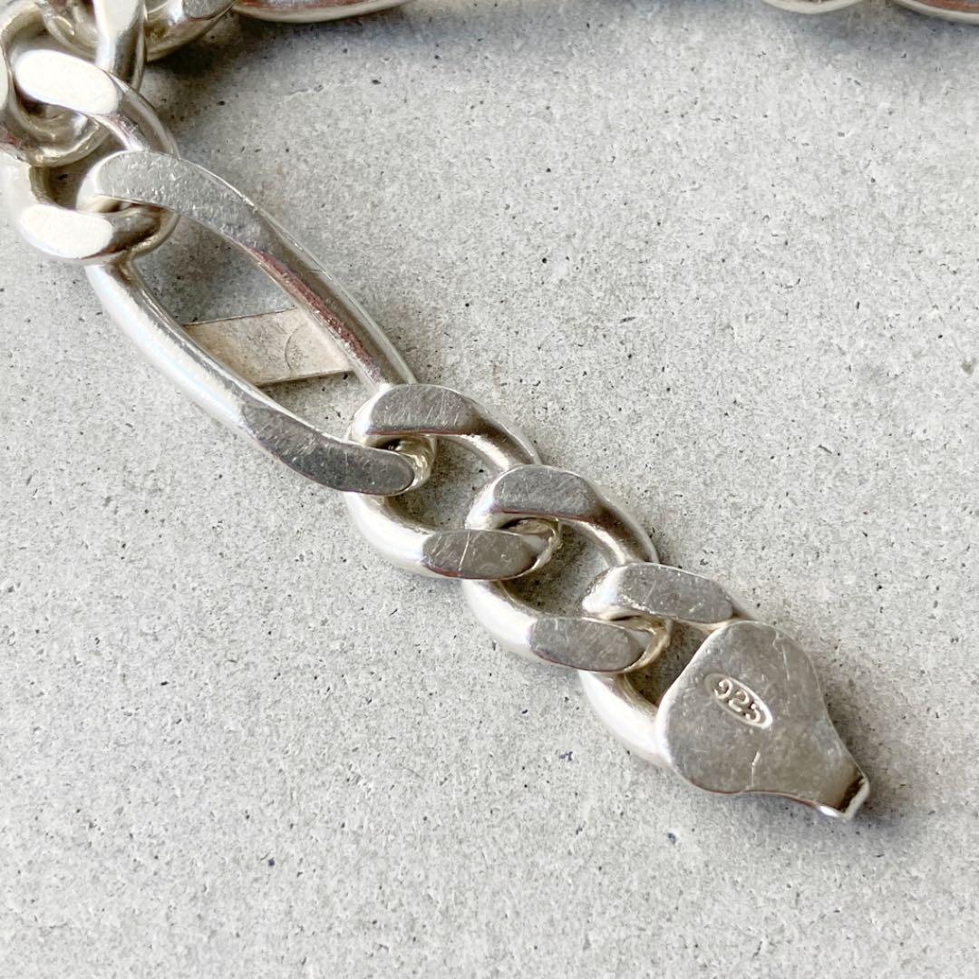 イタリア製 ヴィンテージ Figaro フィガロチェーンブレスレット 925