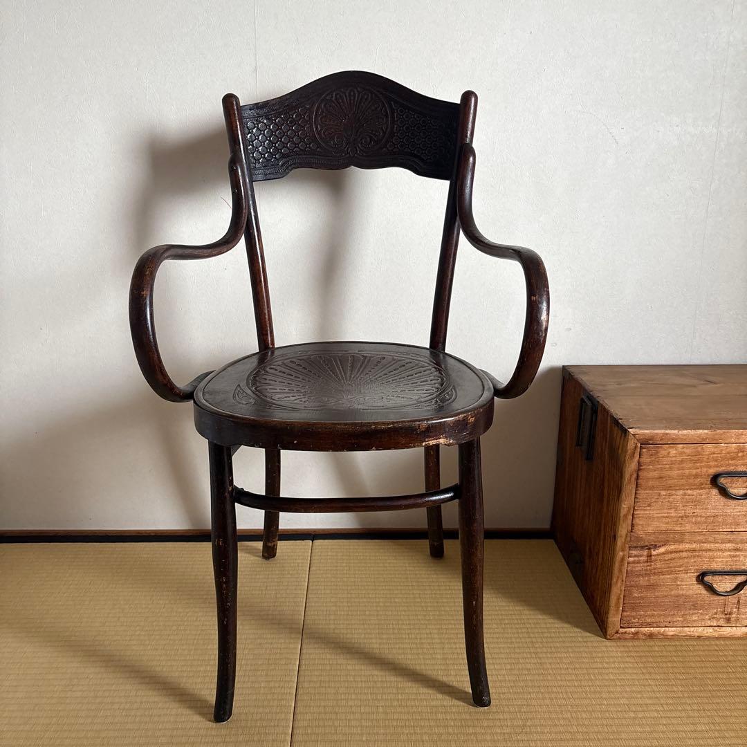 希少ベンドウッドアームチェア●曲木木製チェア●J &J.Kornビーチ材