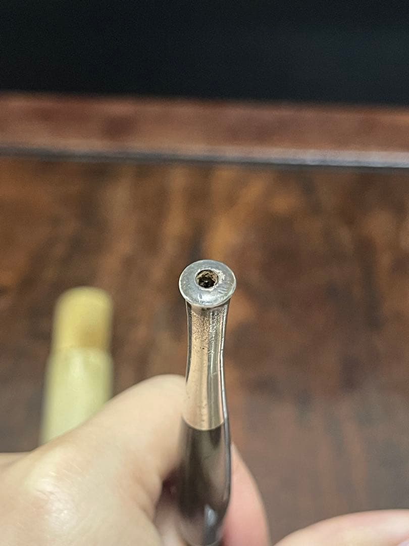 純銀キセル　骨製　彫刻キセル入れセット　煙草具　骨董古美術