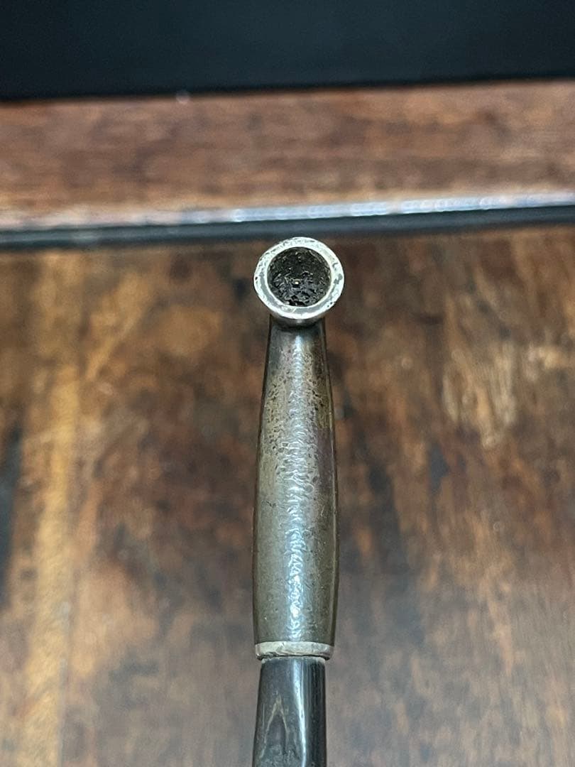純銀キセル　骨製　彫刻キセル入れセット　煙草具　骨董古美術
