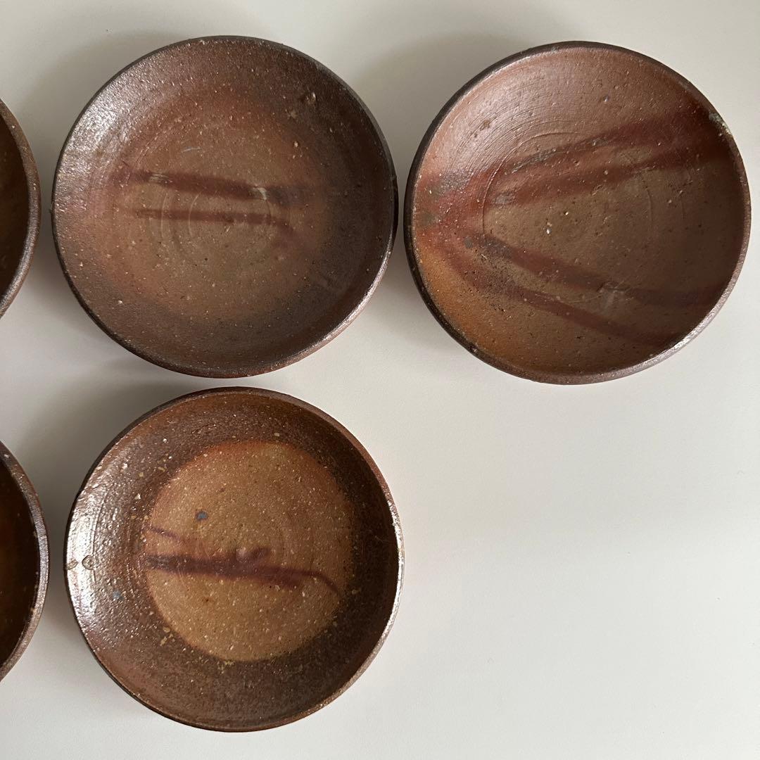 堀江政臣 備前 皿 5点 ②