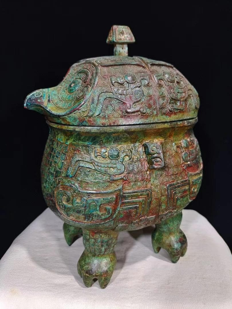 中国古美術品·旧蔵珍品·古青銅器·婦好鸮卤酒具·装酒器·文房置物·風水開運