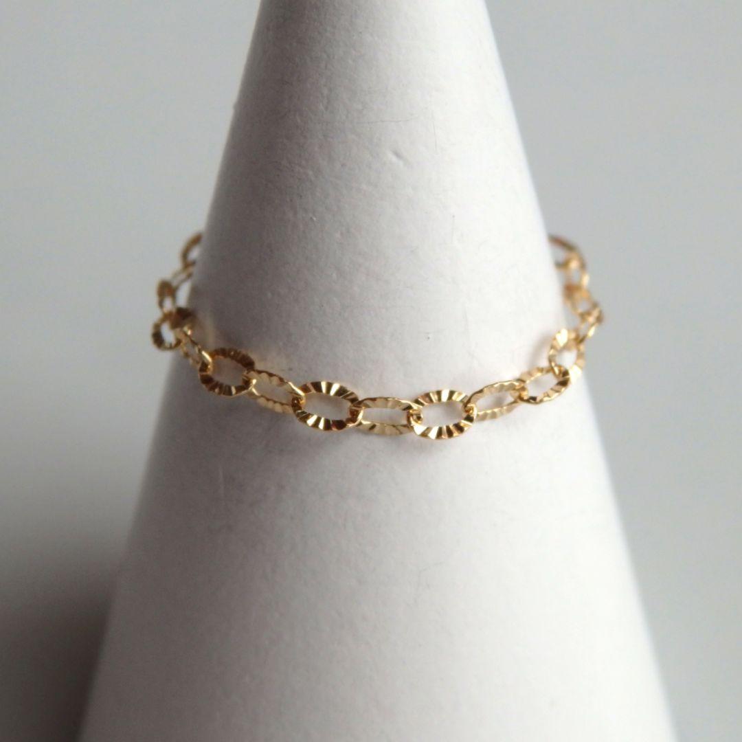 アンちゃん　k18リング　チェーンリング　スクリューチェーン　ペタル