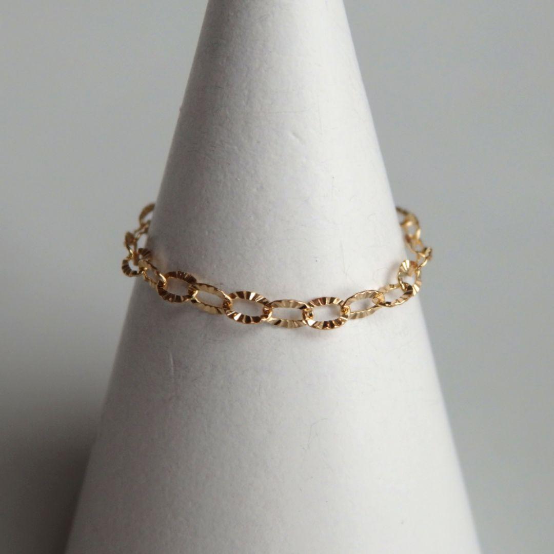 アンちゃん　k18リング　チェーンリング　スクリューチェーン　ペタル