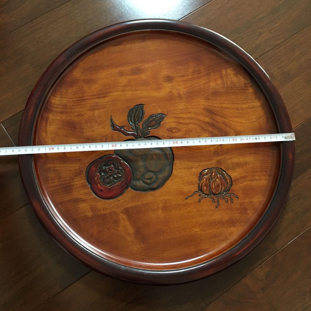 烏城彫　お盆　丸盆　飾盆　大、中、小　3点セット　C