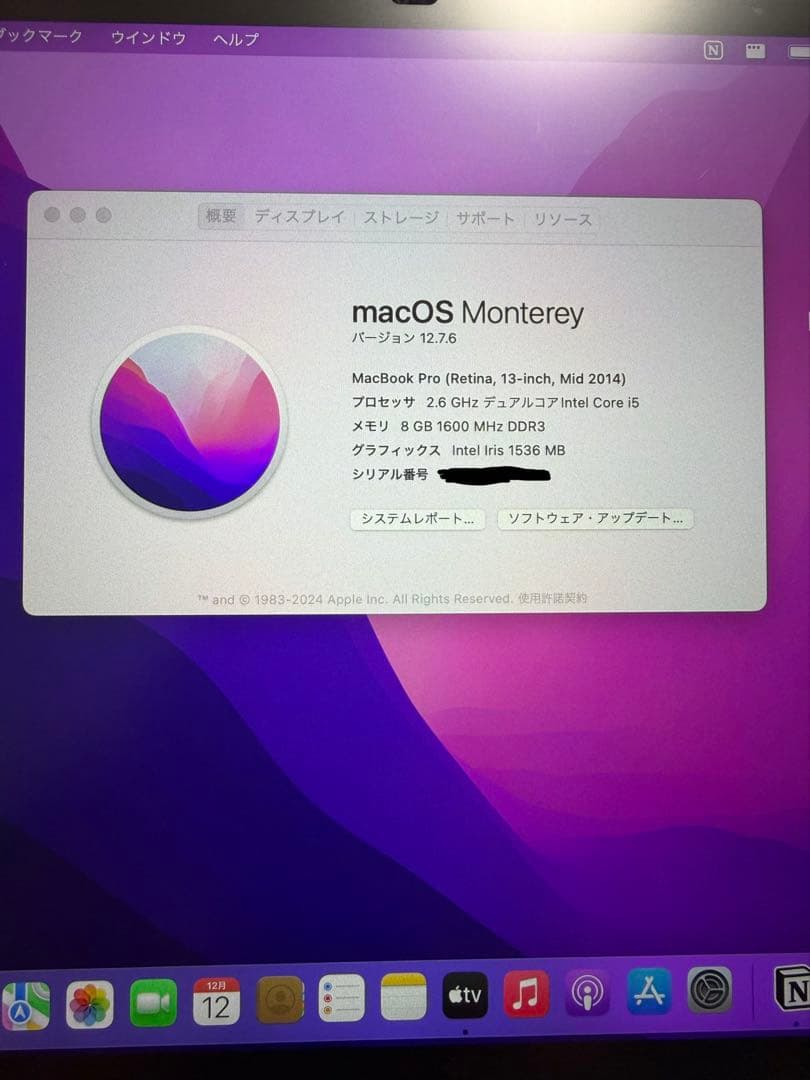 MacBook Pro (Retina, 13-inch 2014) 本体