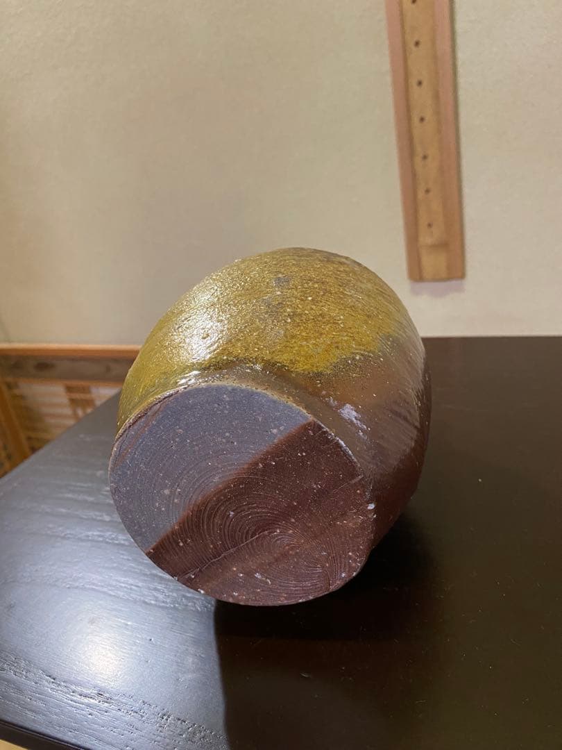 ⭐️本日限定⭐️茶道具/花入 『備前くりぬき掛花入』 岡田輝 共箱 茶の湯