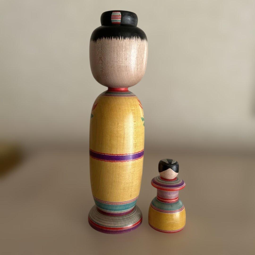 鈴木征一工人 こけし 【ガラ入り子持ち髷こけし】