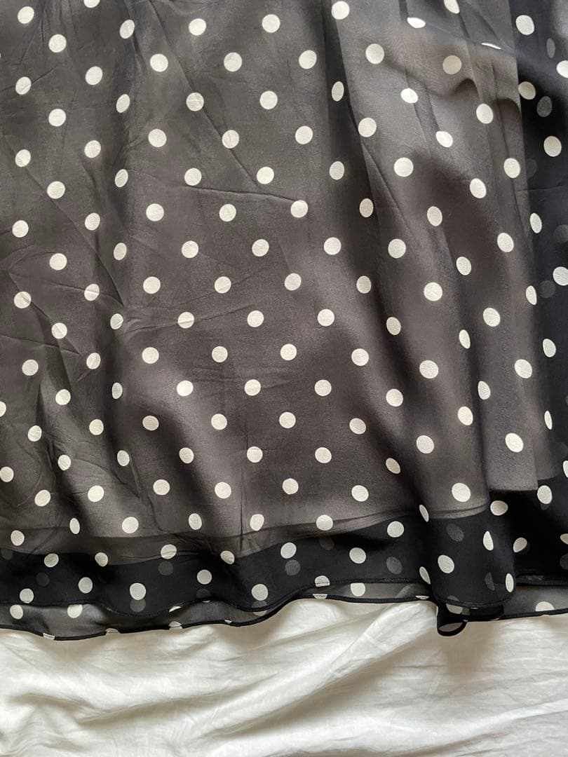 スカート theory polkadot silk skirt