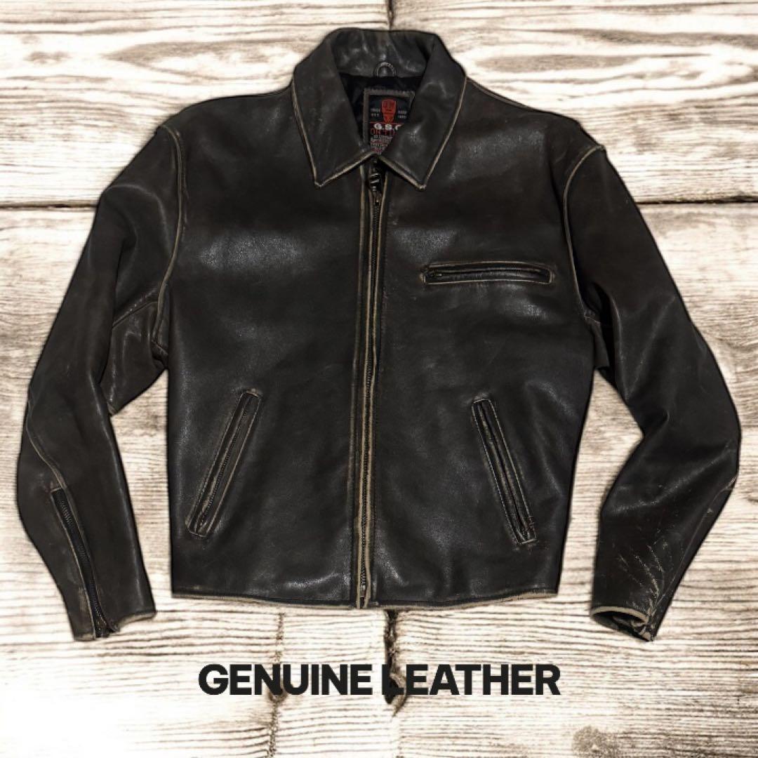 【肉厚×短丈】牛革 シングル レザー バイカージャケット 中綿 キルティング