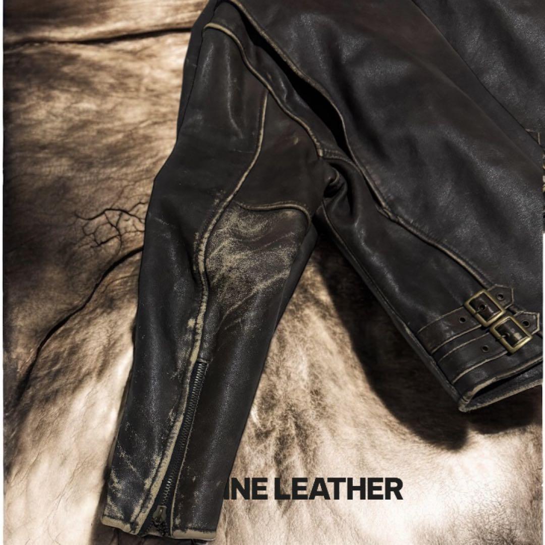 【肉厚×短丈】牛革 シングル レザー バイカージャケット 中綿 キルティング