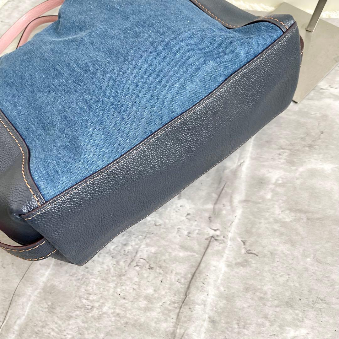 コーチ　ハンドバッグ レザー イーディー デニム 花柄