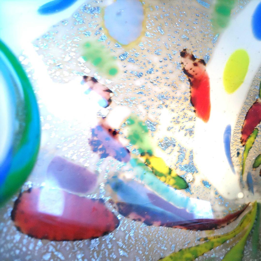 60's　ヴィンテージ　 ベネチアンガラス　ムラーノ　手吹き工芸品　キャンディ皿