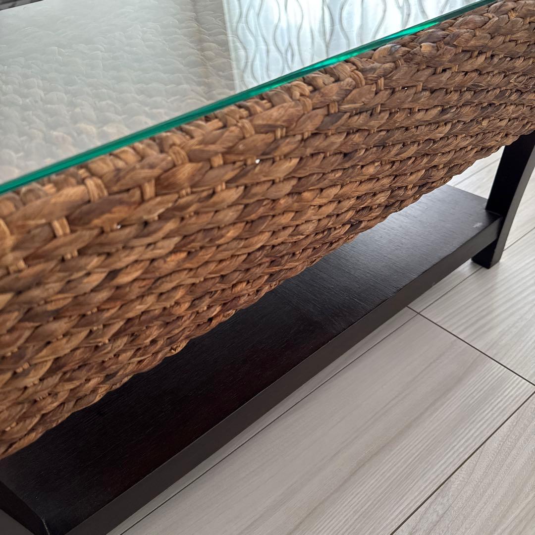 YOTHAKA ウォーターヒヤシンス　チェッカーサイドテーブル　アジアン家具