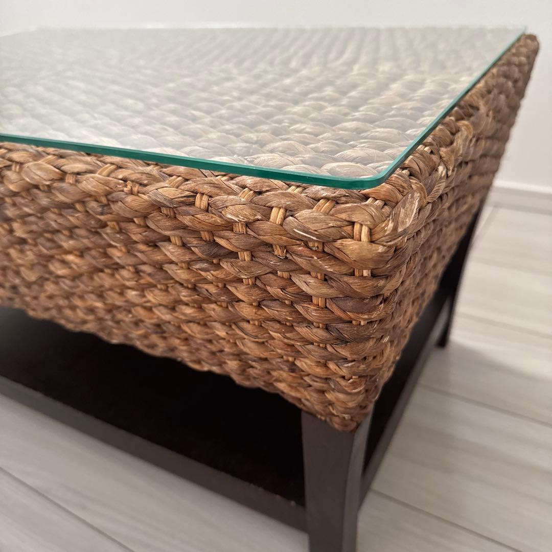 YOTHAKA ウォーターヒヤシンス　チェッカーサイドテーブル　アジアン家具