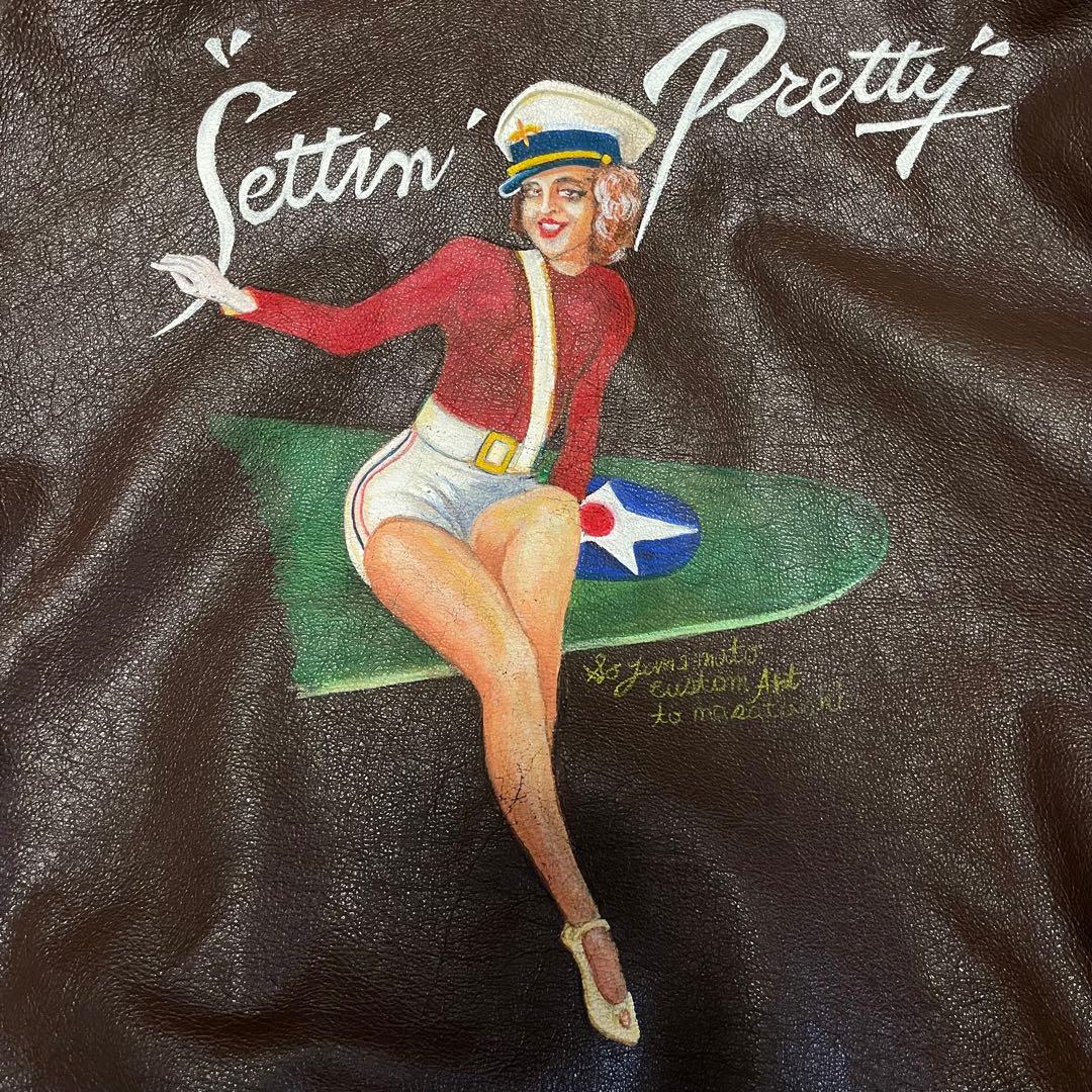 Willis &  A2レザージャケット ピンナップガール　44