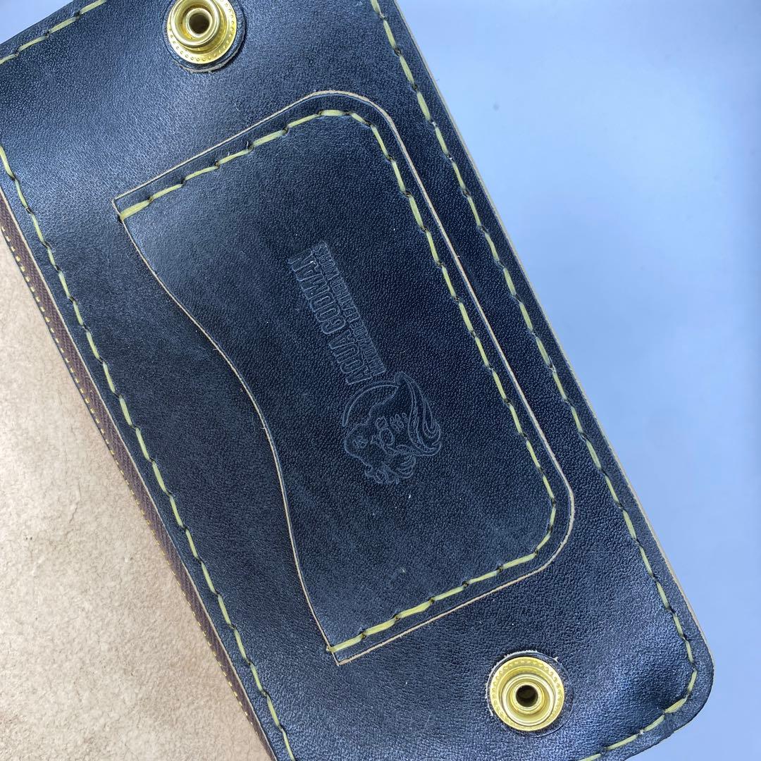 【ハンドメイド】本革 ロング トラッカーウォレット マチあり/小判かん