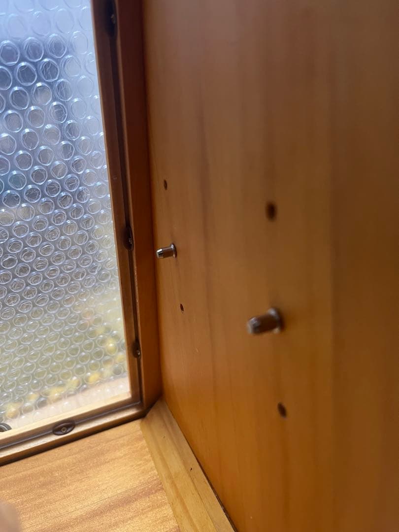 カフェ風　木製ガラスケース 二段式 取っ手付き