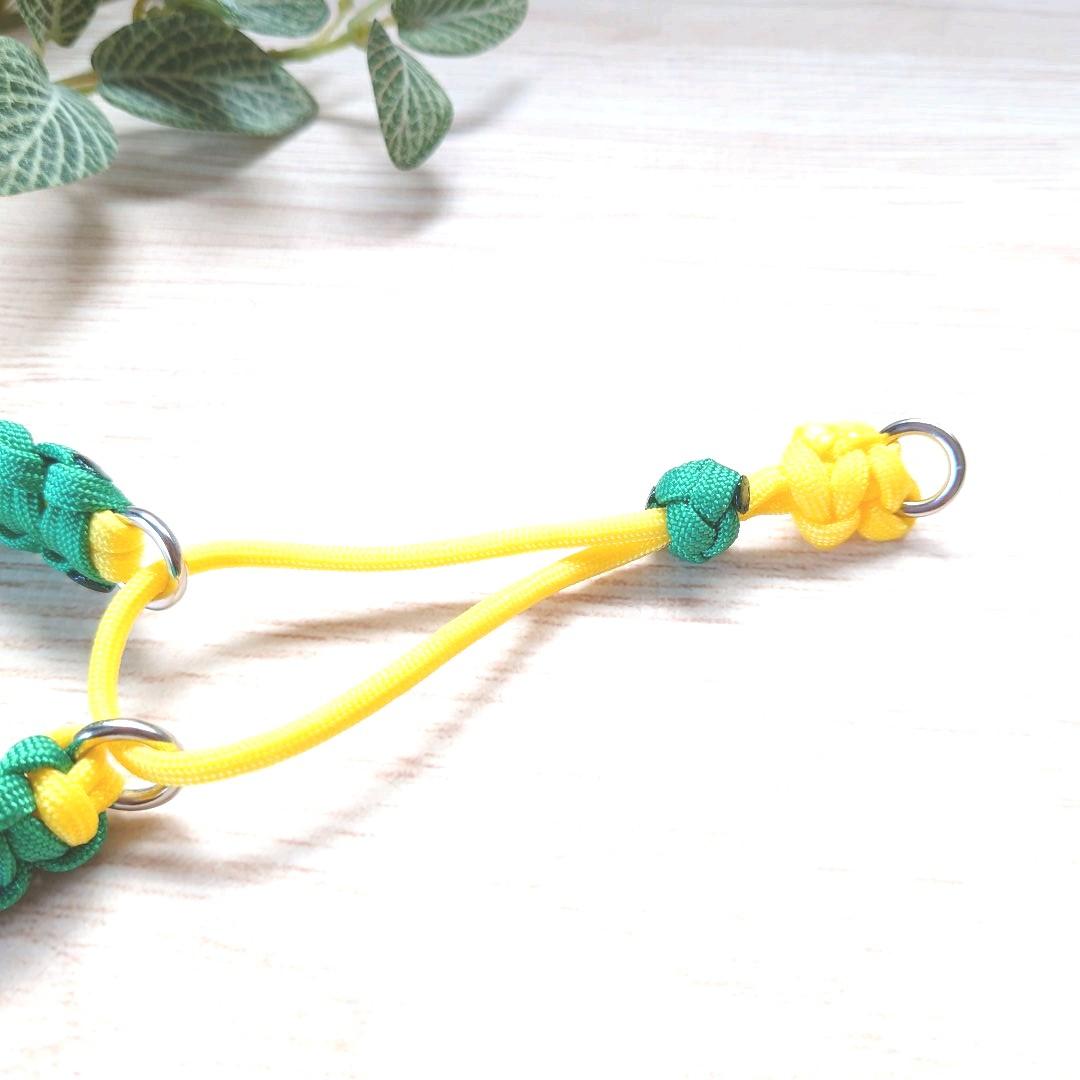 パラコードリード＆首輪　✿ひまわり✿　カフェリード　ハーフチョーク　№044