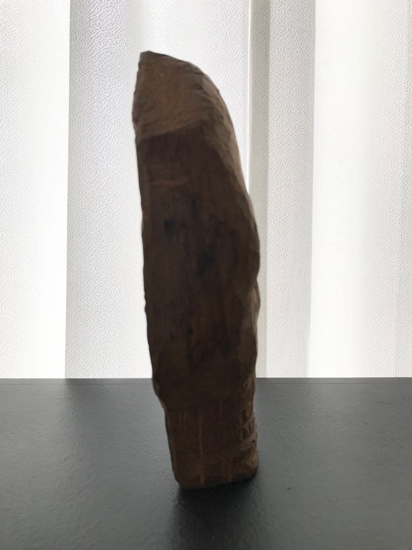 希少 骨董 在銘 髑髏 ドクロ 木彫り 一刀彫り 置物 オブジェ 昭和 時代