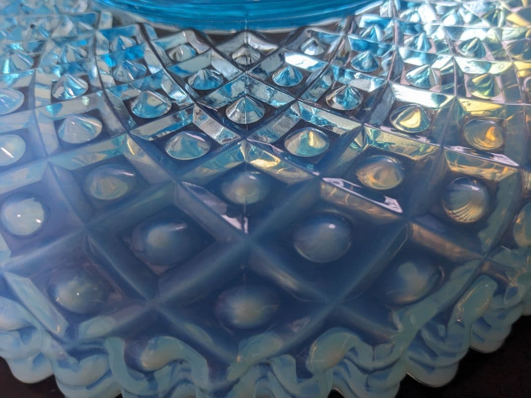 フェントン　ブルーオパルセント　ダイヤモンドレース　ディッシュ　大皿