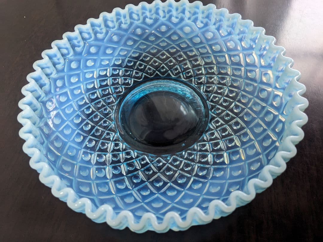 フェントン　ブルーオパルセント　ダイヤモンドレース　ディッシュ　大皿