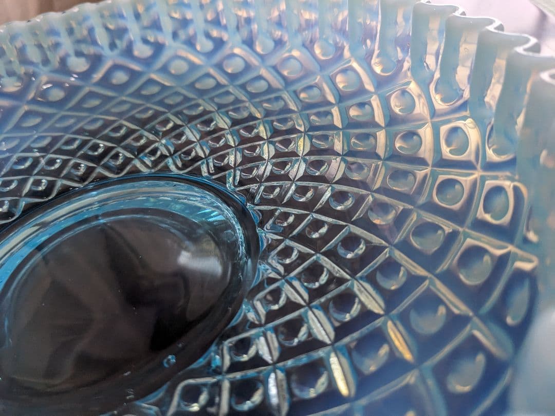 フェントン　ブルーオパルセント　ダイヤモンドレース　ディッシュ　大皿