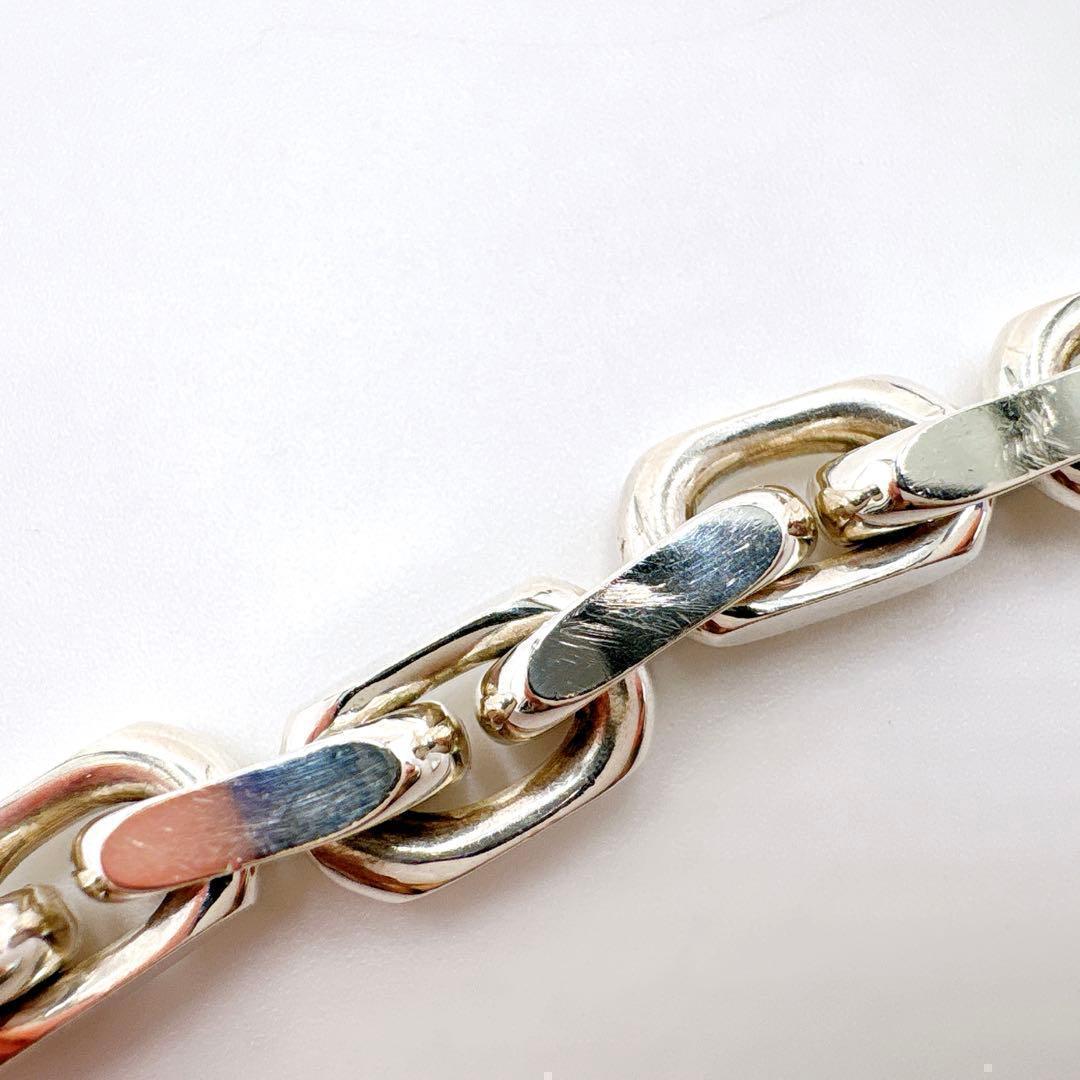 美品 ティファニー メイカーズ ワイド チェーン コンビ シルバー k18