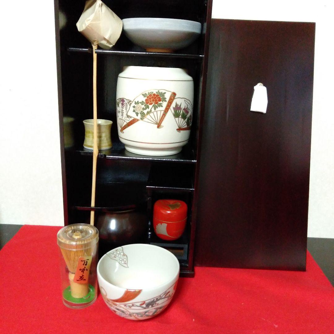 溜塗幅広　短冊茶箱