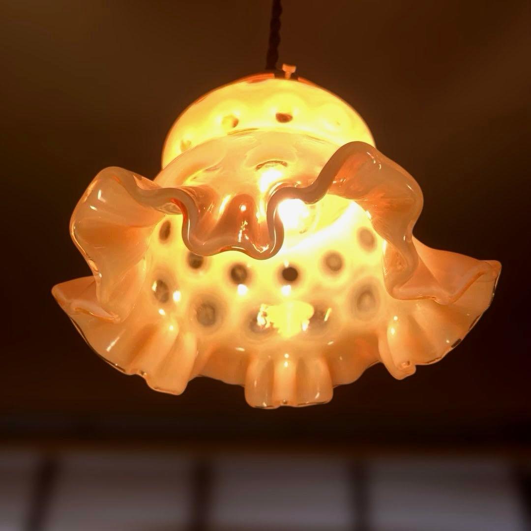 フェントン　ハチミツ　ランプシェード　アンティーク　オパールセント