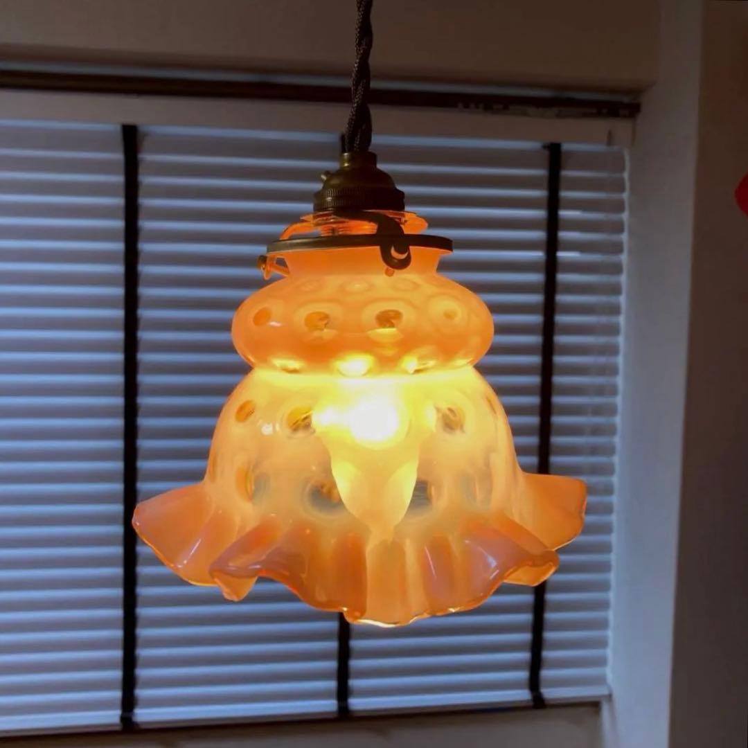 フェントン　ハチミツ　ランプシェード　アンティーク　オパールセント