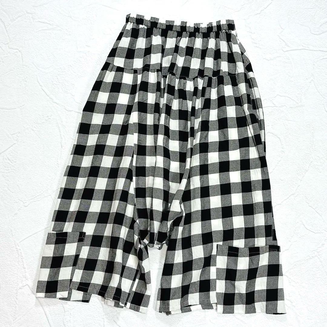 美品✨慈雨 サルエルパンツ ギンガムチェック センソユニコ 40 イージーパンツ