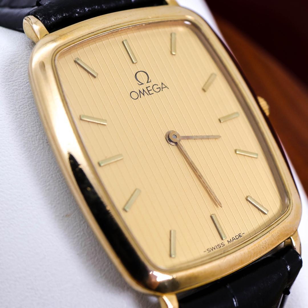 訳あり OMEGA デヴィル 腕時計 ゴールド レザー ヴィンテージ 2876