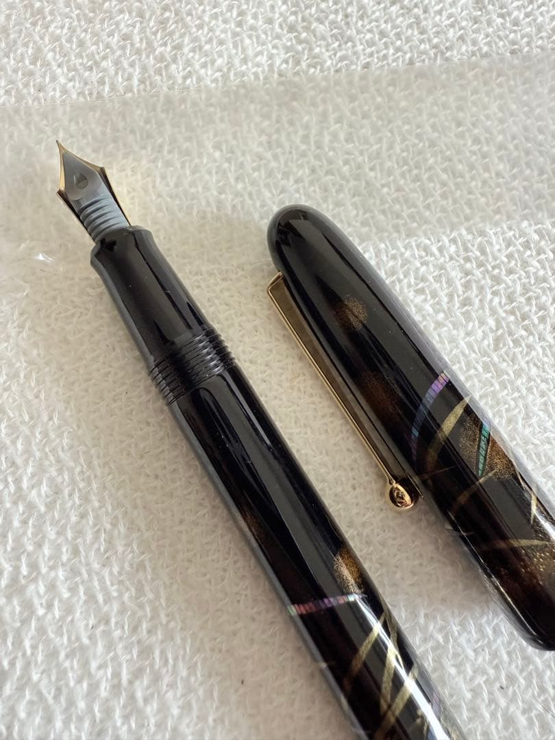 ナミキ万年筆蒔絵、蛍、10号サイズ