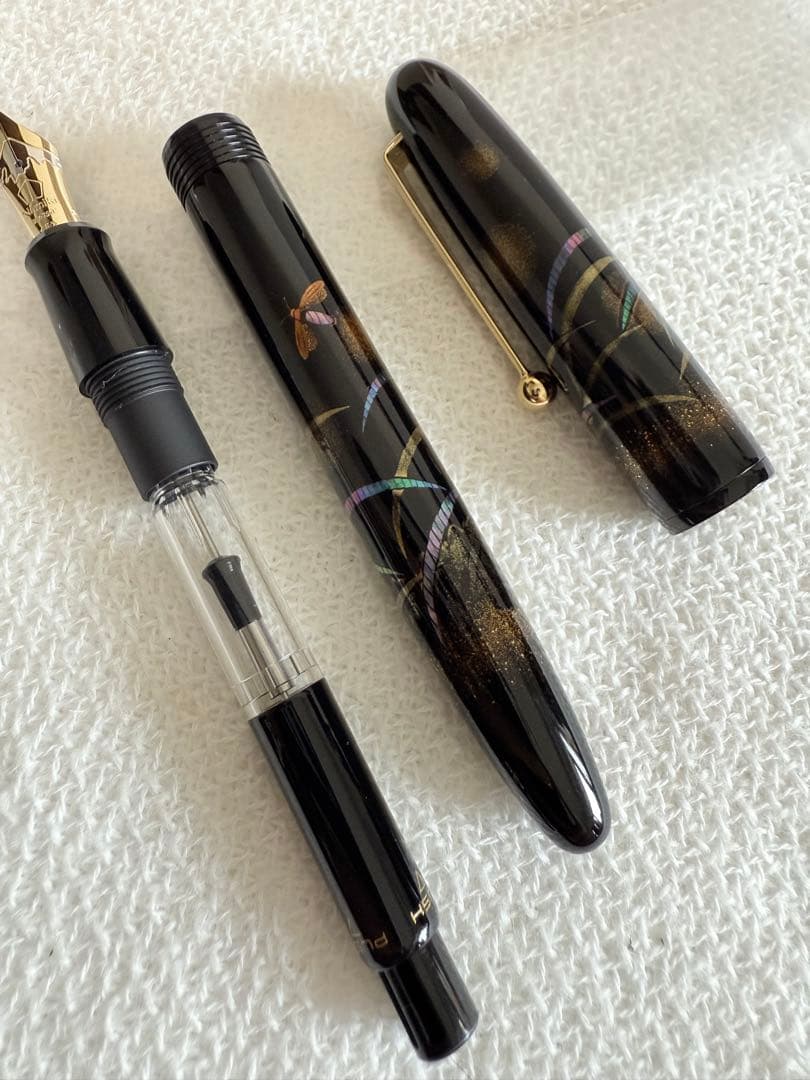 ナミキ万年筆蒔絵、蛍、10号サイズ