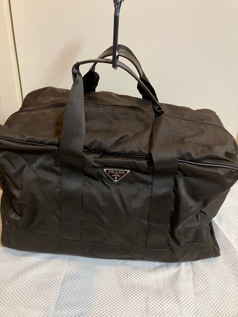 プラダ PRADA ボストンバッグ イタリア製 三角ロゴ バッグ　大容量